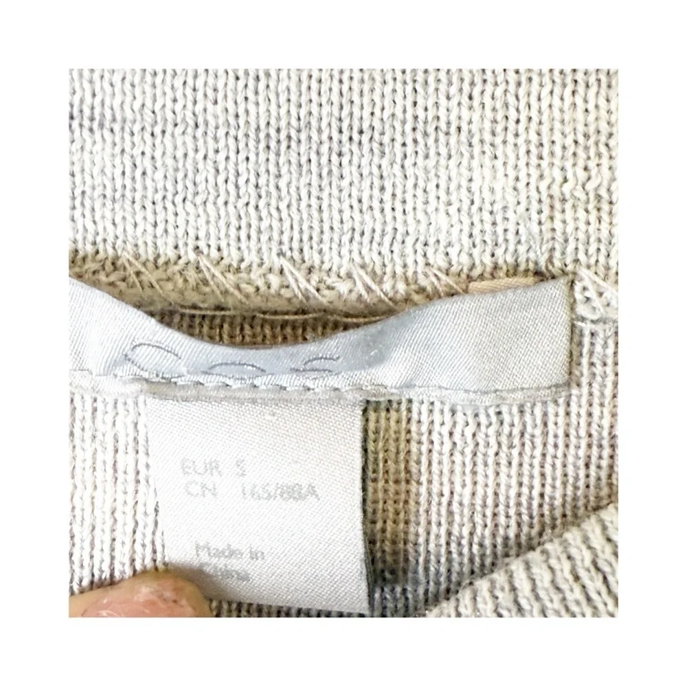 COS Light Gray Wool Mock Neck Tunic Sweater Size S